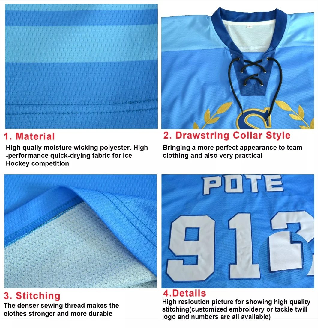 Sportswear Hockey Jersey Fashion Clothing Team Wear Sports Uniform Polyester Ice Hockey Jersey