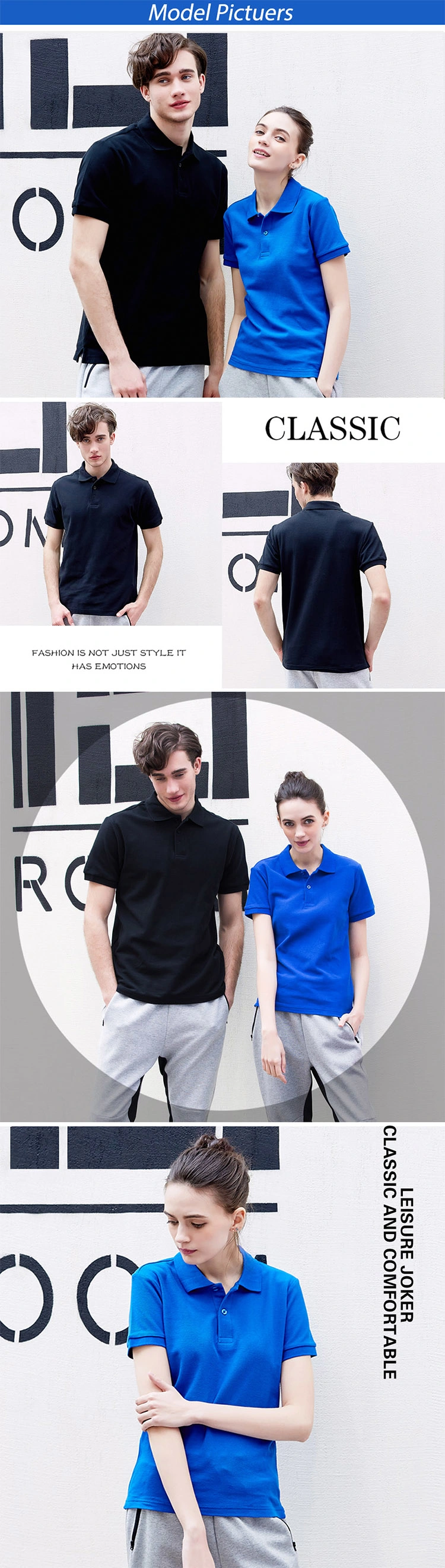 Sport Fashion 100 Cotton Custom Blank Men′s Polo T Shirt