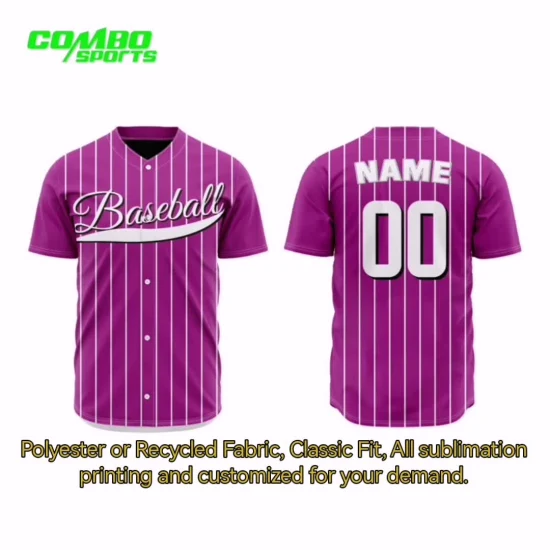 Sublimation Soccer Jersey Polo personnalisé Maillot de baseball recyclé