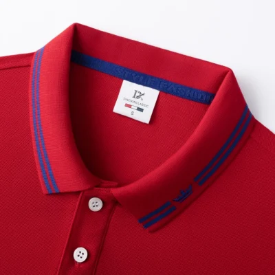 Rouge Brodé Personnalisé Golf Performance Polo T-shirt Coton Corporate Sport Couronne Logo Polyester Travail Porter Personnalisé Hommes Vêtements