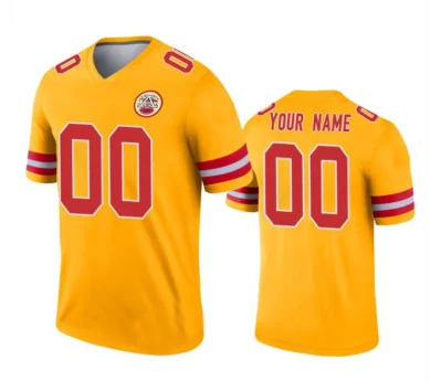 Vente en gros de maillots de football américain vierges personnalisés de Kansas City Orange rouge blanc pour hommes femmes enfants